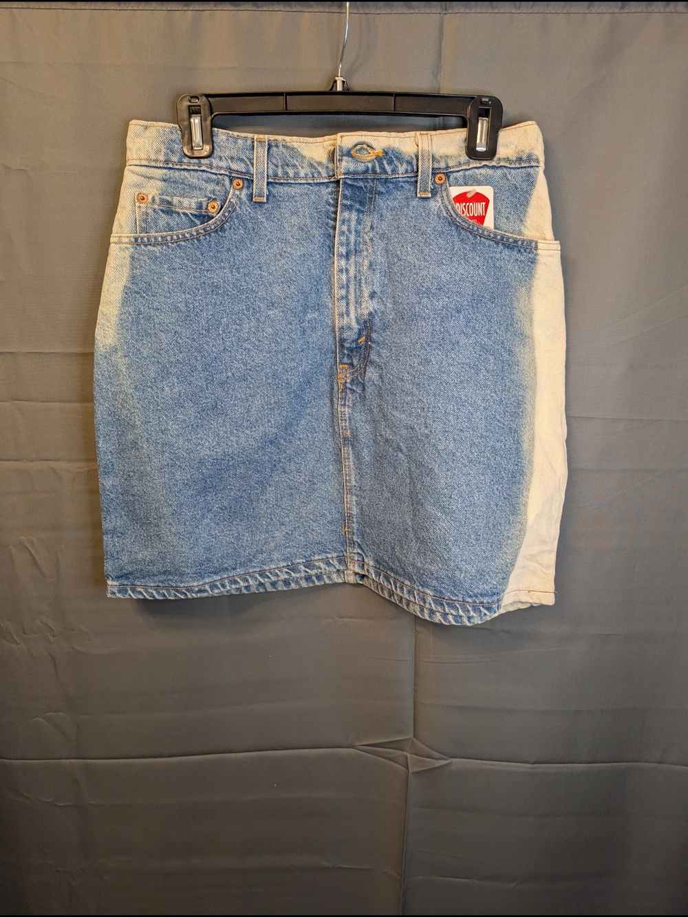 VTG 90s Levi's 551 Two-Tone Bleached Denim Mini Skirt NWT Deadstock Made in USA